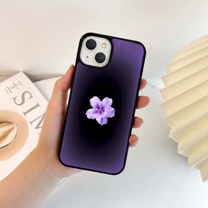 Flower on soft Violet Gradient Glass Case