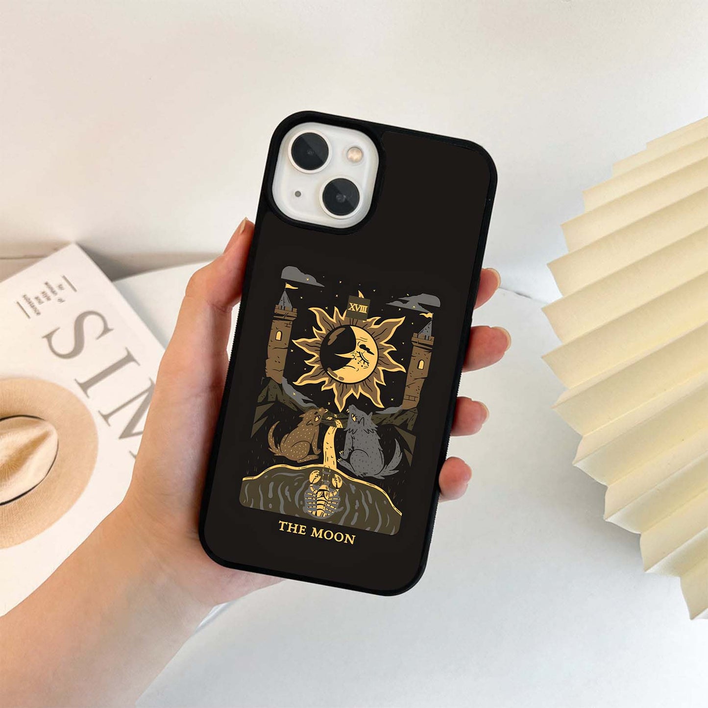 Tarot-style moon Glass Case