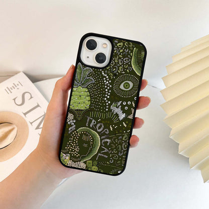 Green Tropical Glass Case