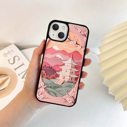 Pink Origami layered Glass Case