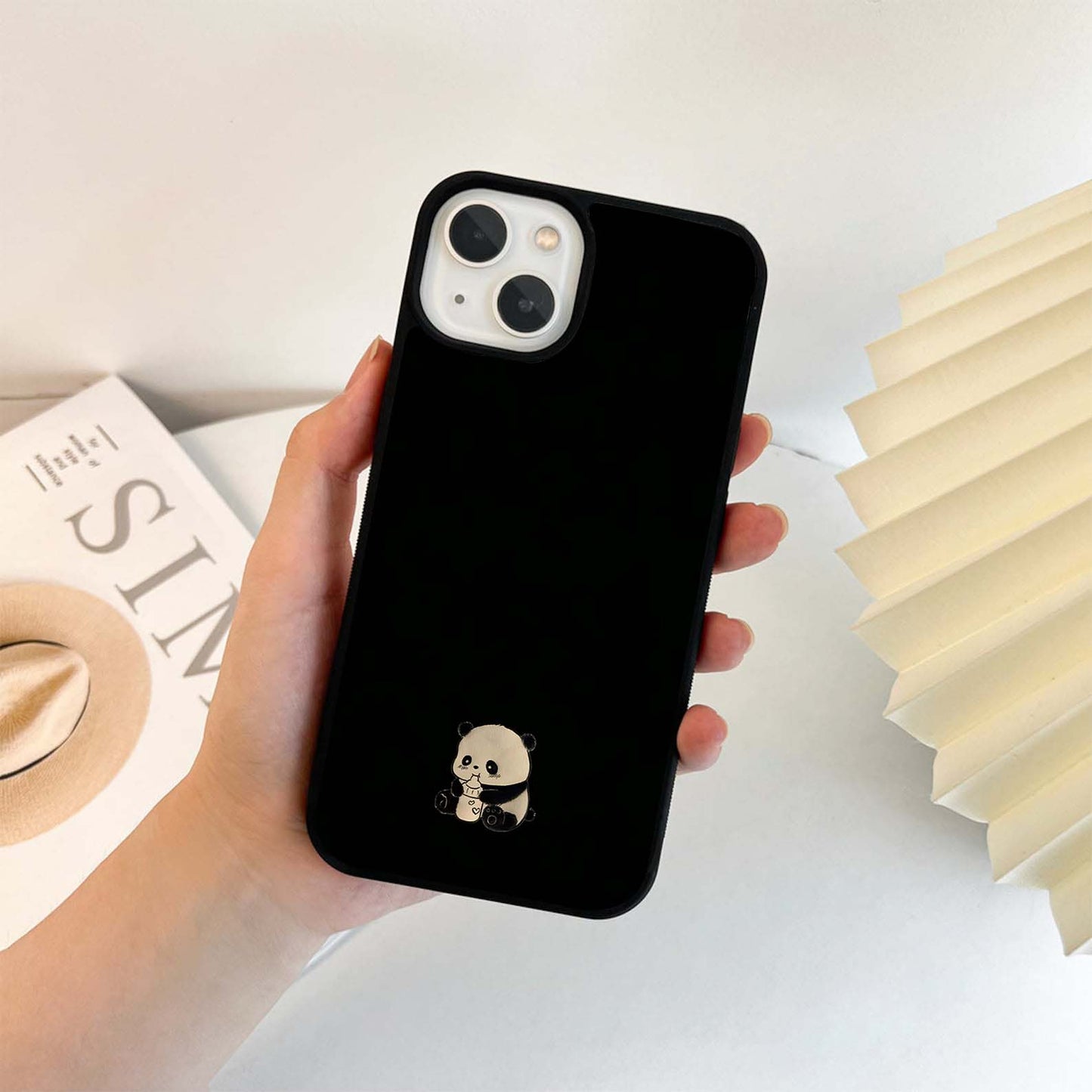 Midnight Panda Love Glass Case