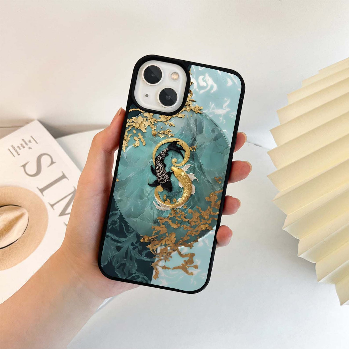 Golden Koi Harmony Glass Case