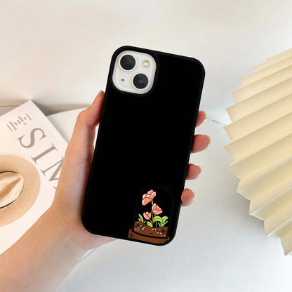 Orange Mini Flower Pot Glass Case