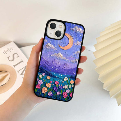 Purple Crescent Moon Glass Case