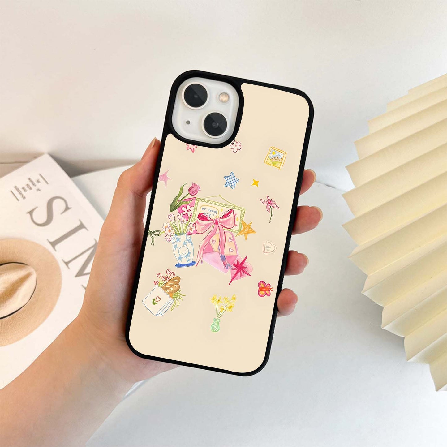 Aesthetic Bow Heart Glass Case