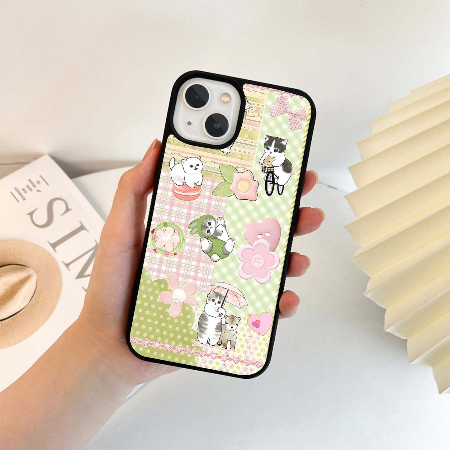 Playful Pastel Cats Glass Case