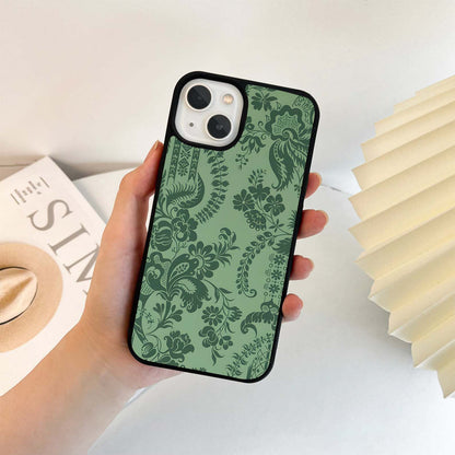 Green Ornate Pattern Glass Case