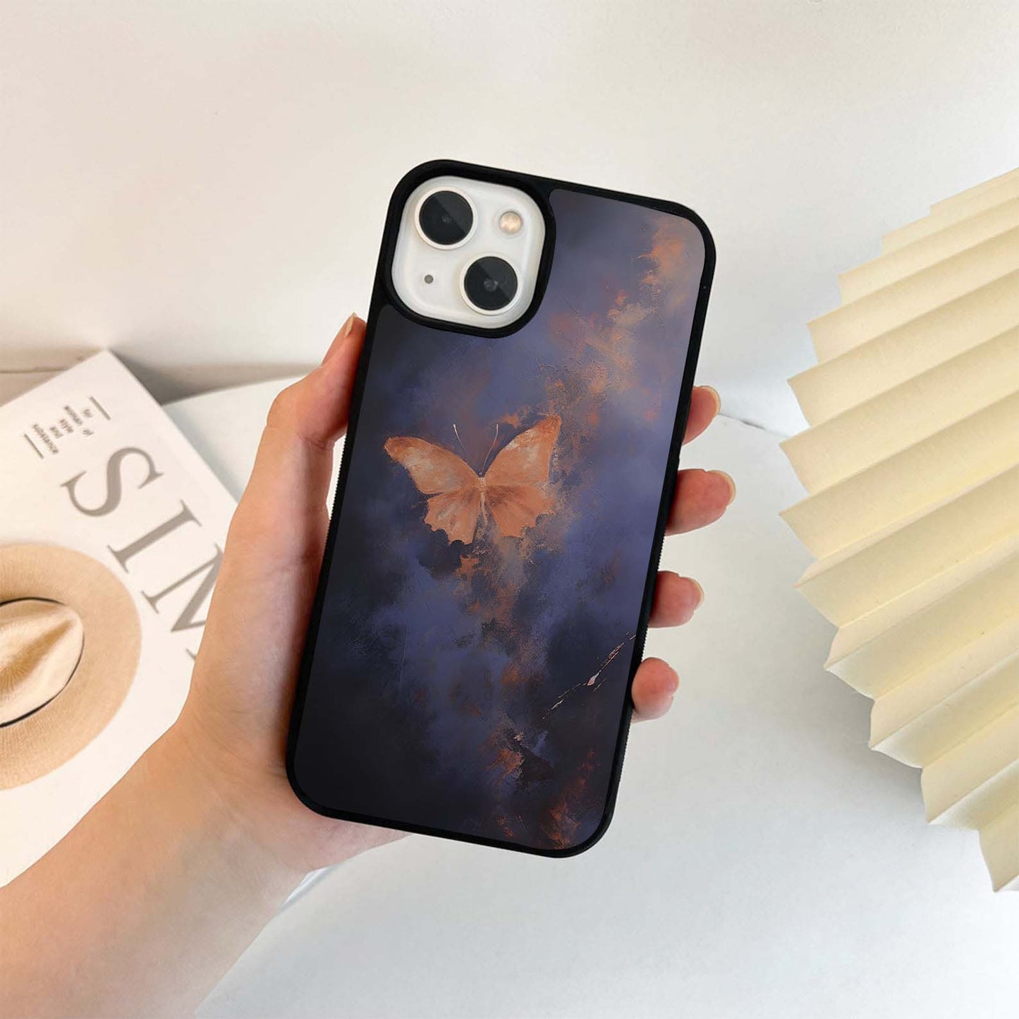 Copper Butterfly Glass Case