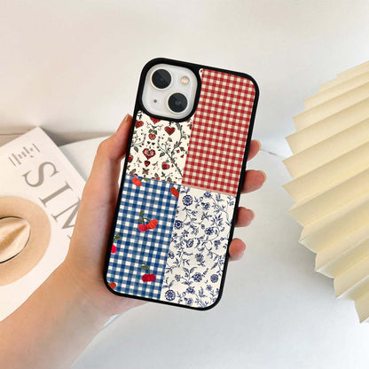 Vintage Red Hearts Glass Case