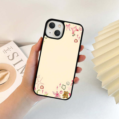 Whimsical Doodle Frame Glass Case