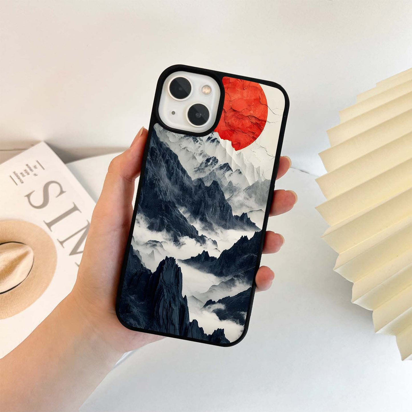 Digital Art Mountain Glass Case