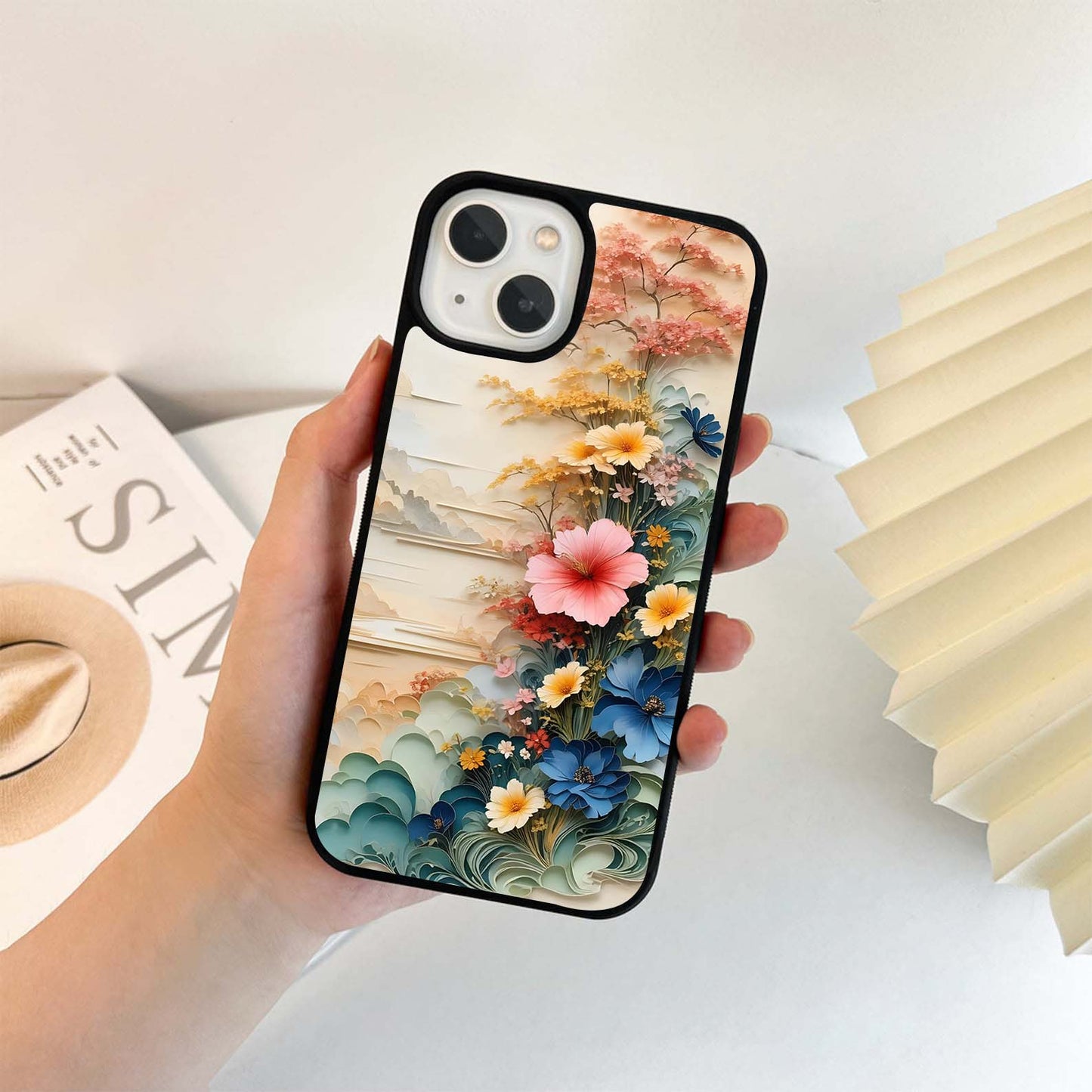 Botanical Hibiscus Scenery Glass Case