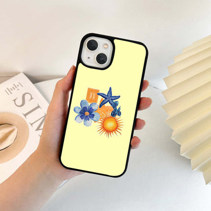 Yellow background Stamps Glass Case