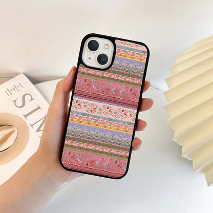 Laced Petal Stripes Glass Case