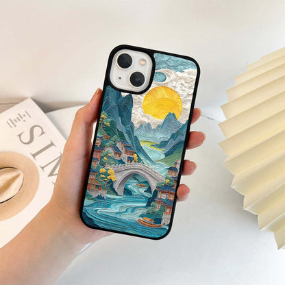 Sunlit River Crossing Glass Case