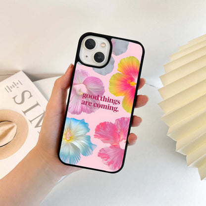 Multi Hibiscus Positivity Glass Case