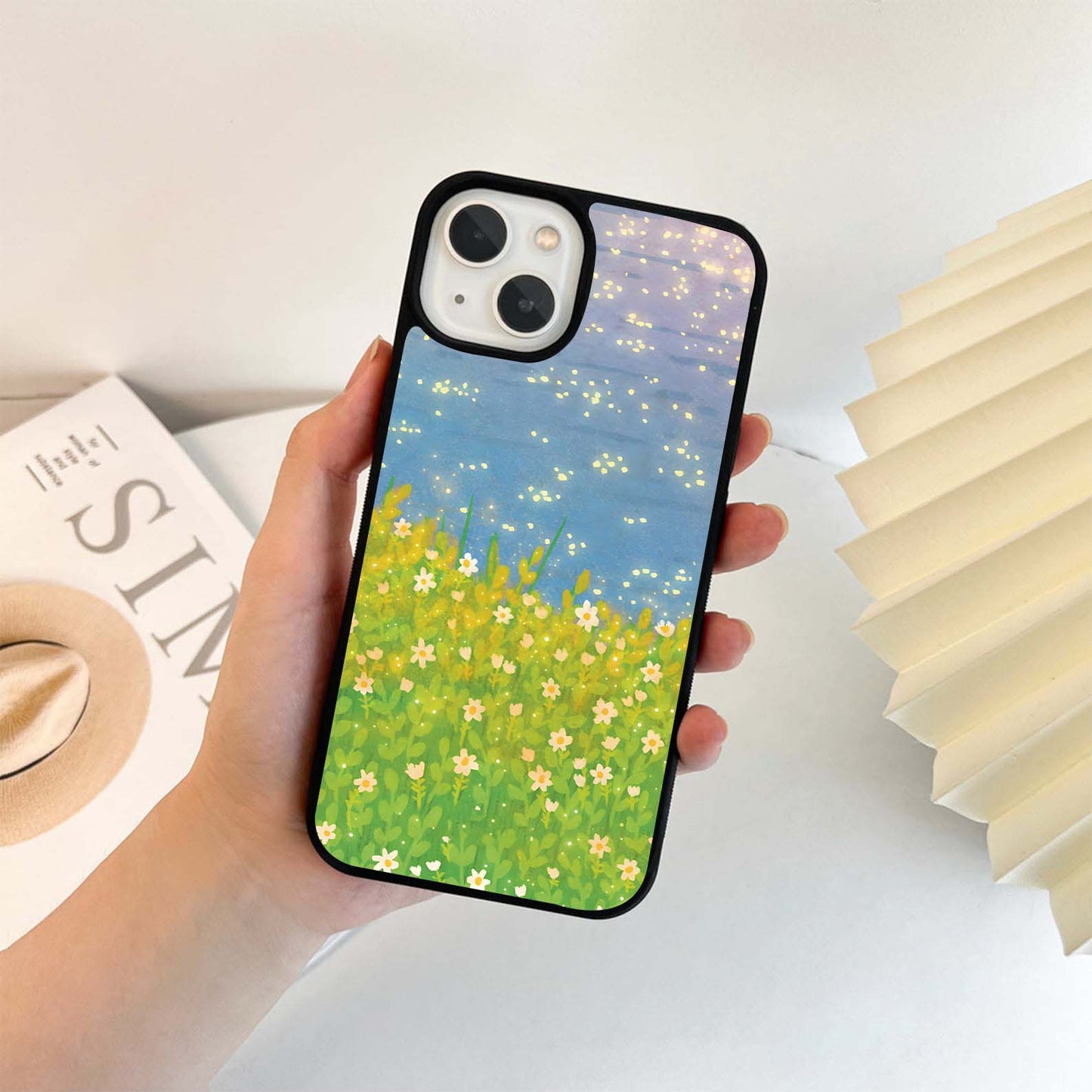 Light Sparkle Flowers Glass Case