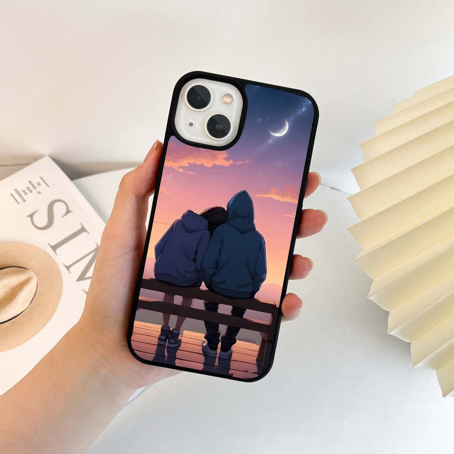 Soft Pastel Couple Glass Case