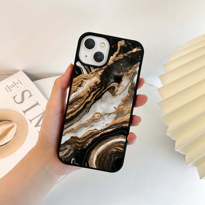 Obsidian Gold Marble Glass Case