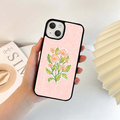 Peach Gingham Bouquet Glass Case