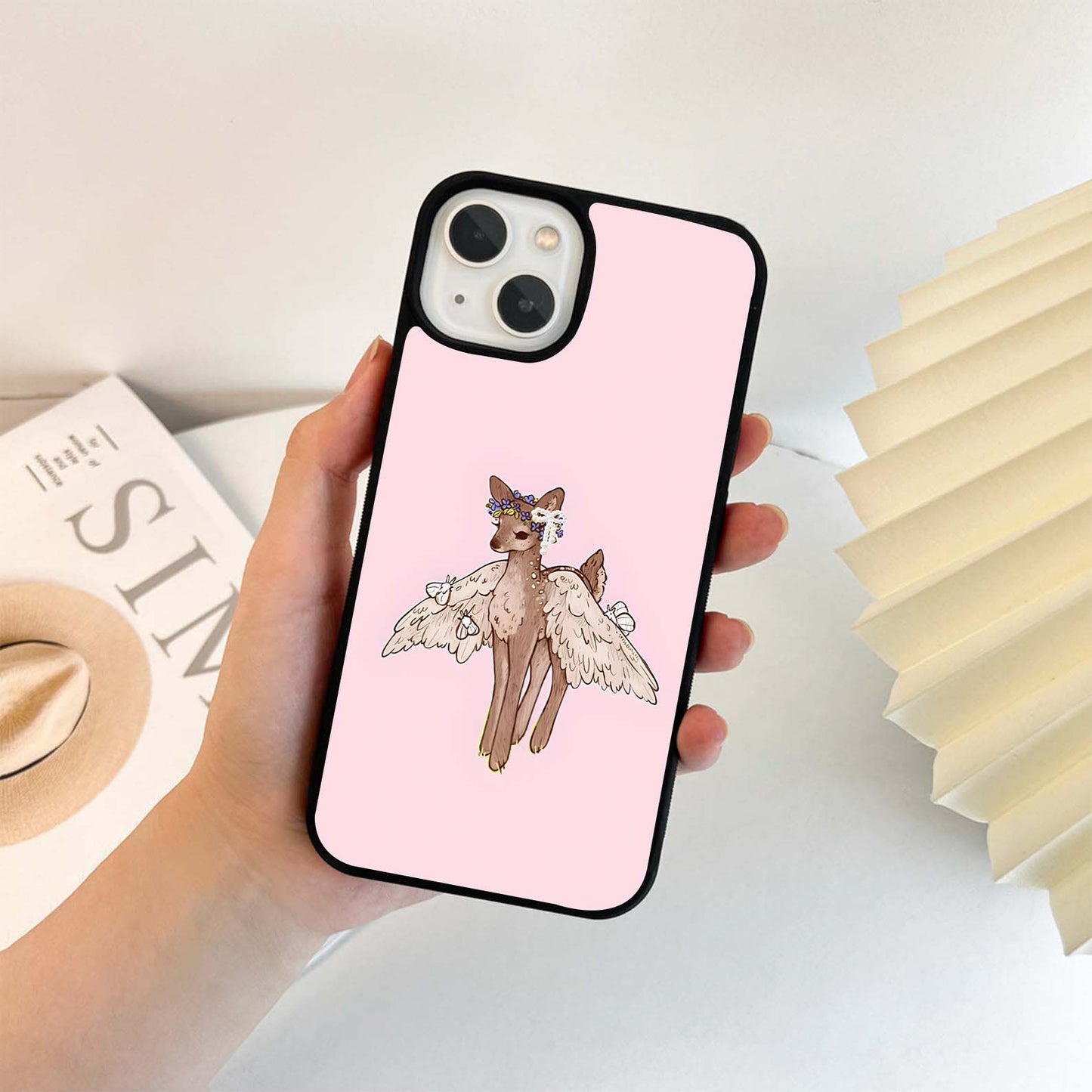 Flying Deer Peach Glass Case