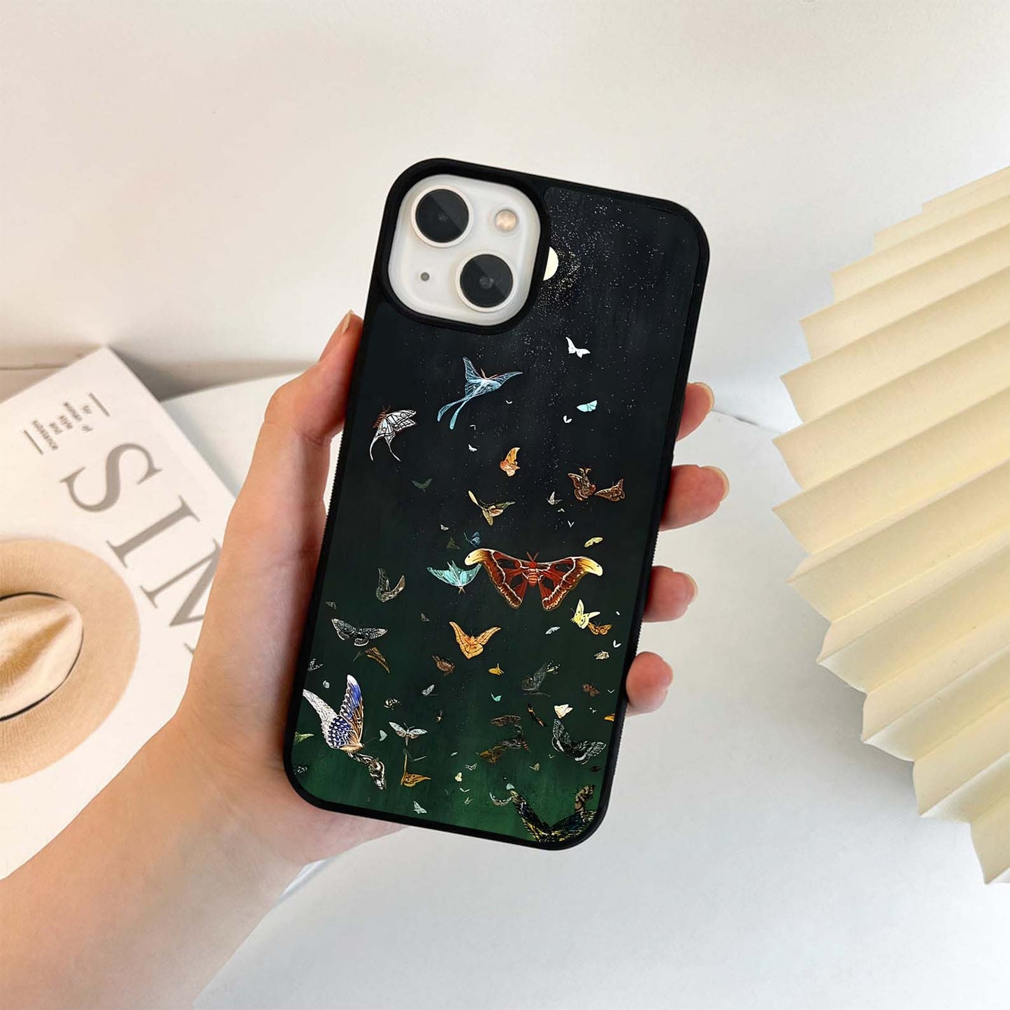 Moonlit Moth Dance Glass Case