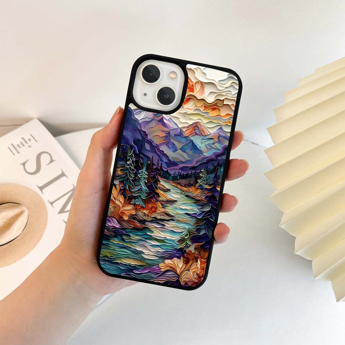 Unique Abstract Landscape Glass Case