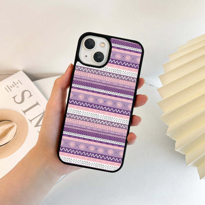 Purple Pattern Stripes Glass Case