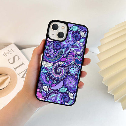 Purple Floral Abstract Glass Case