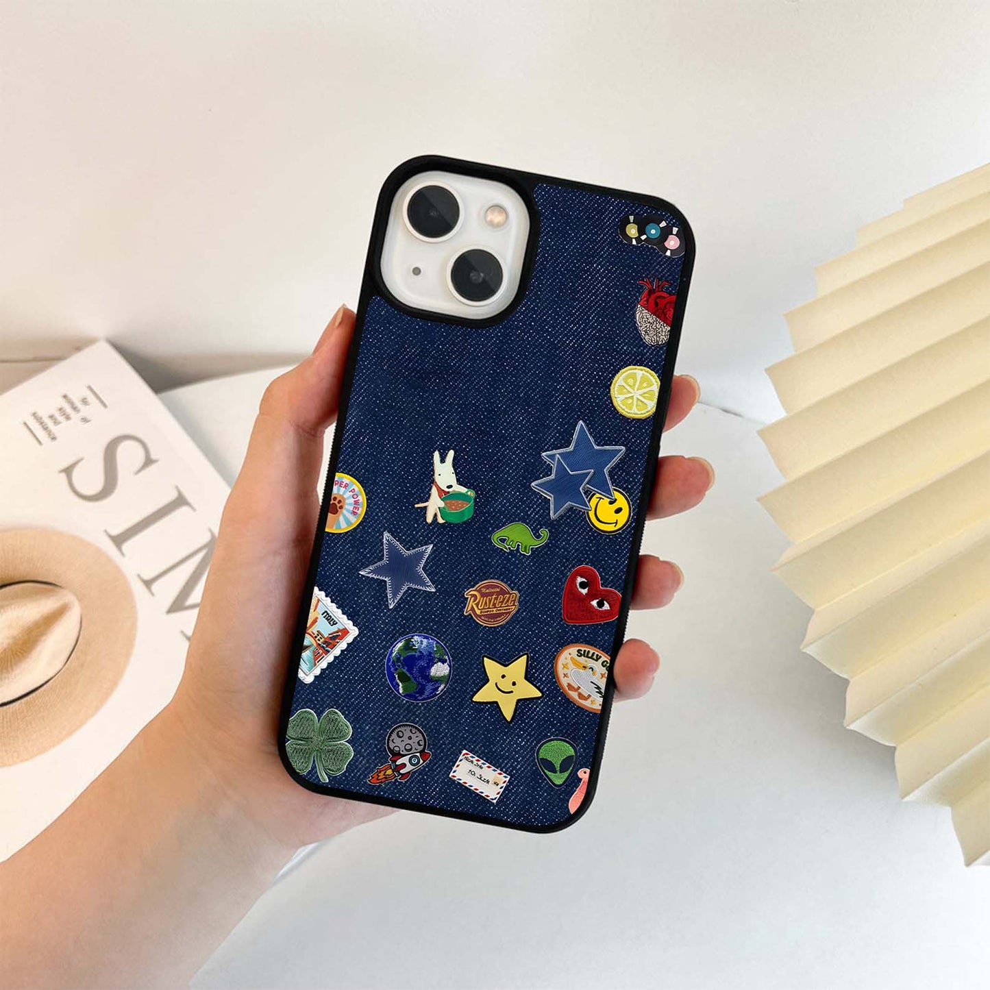 Patchwork Denim Delight Glass Case