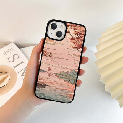 Sunset Over Lake Glass Case