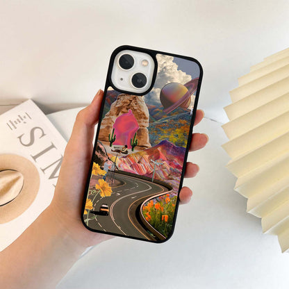 Surreal Road & Saturn Glass Case