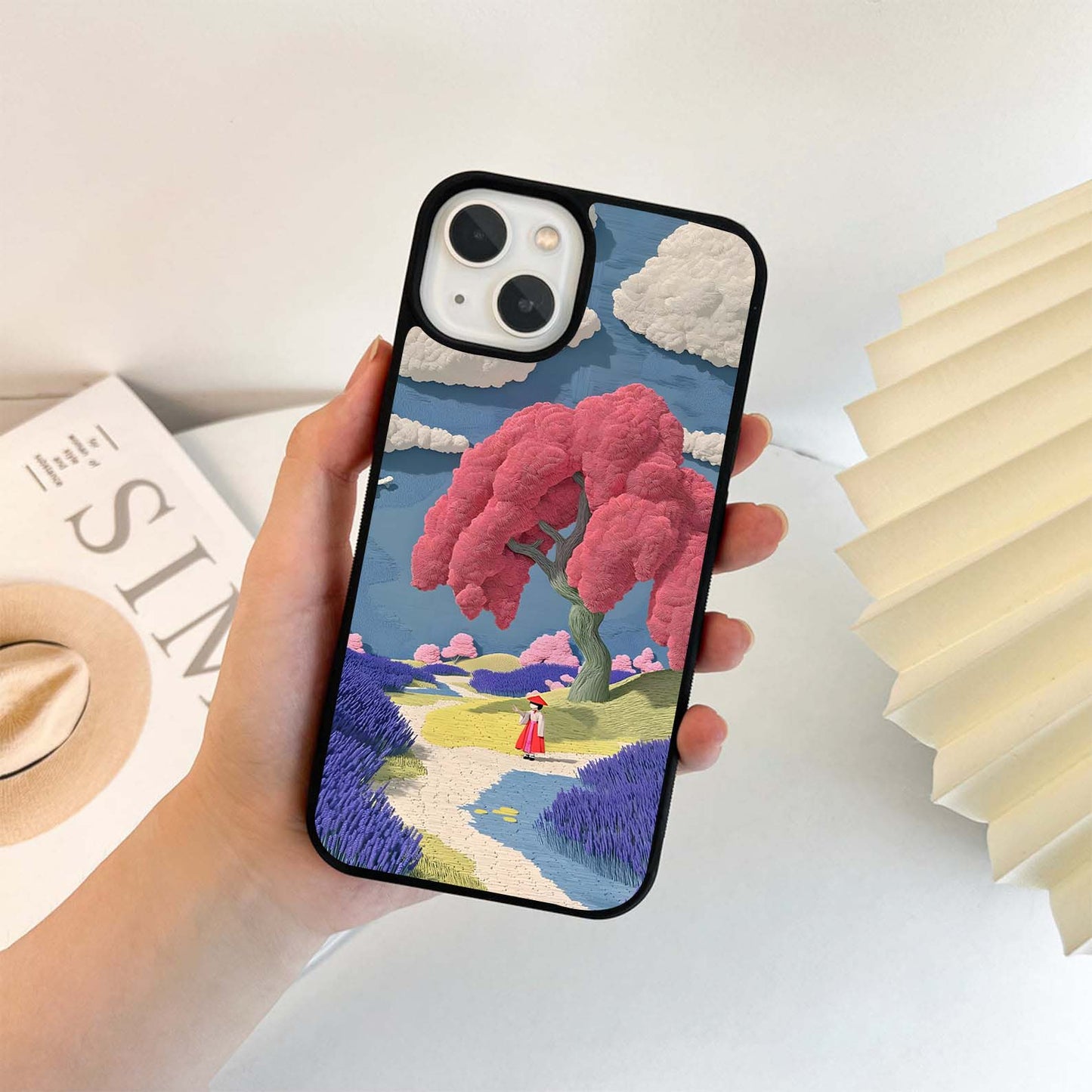 Meditative Girl with Aura Glass Case