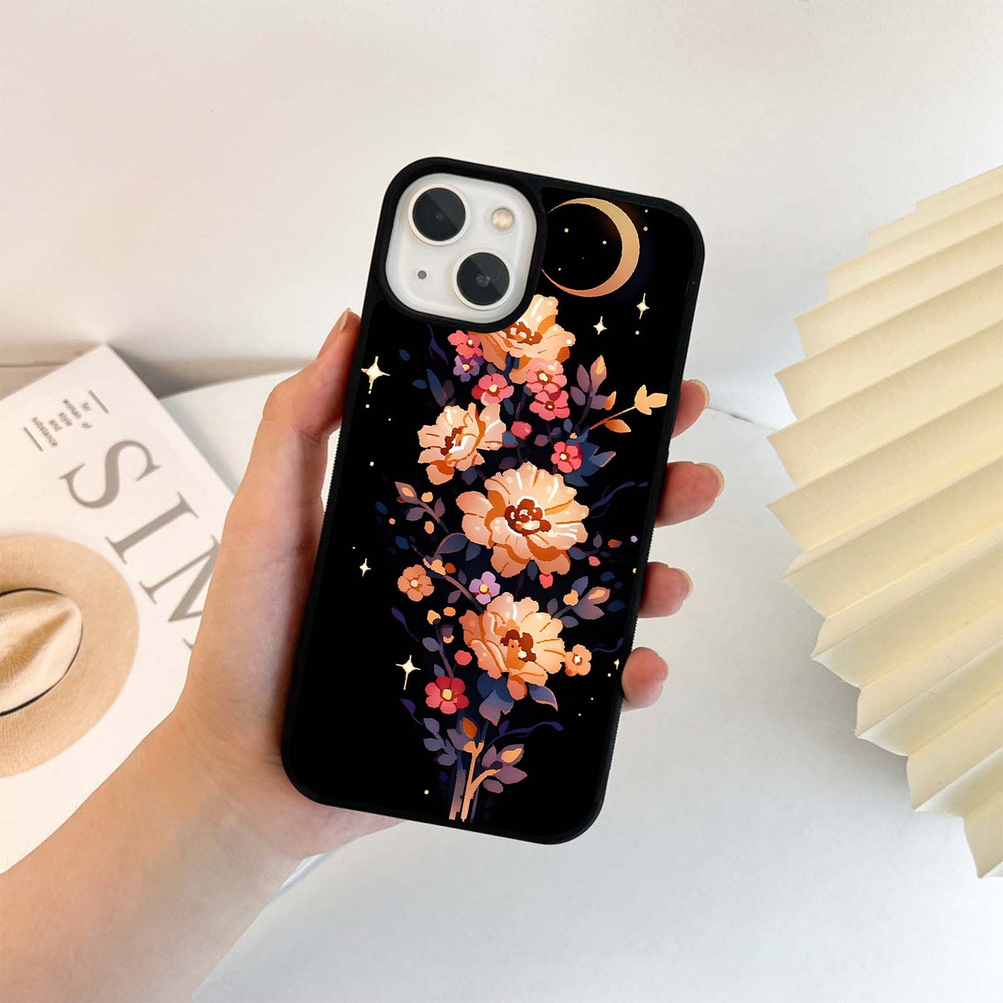 Moonlit Florals Moon Glass Case