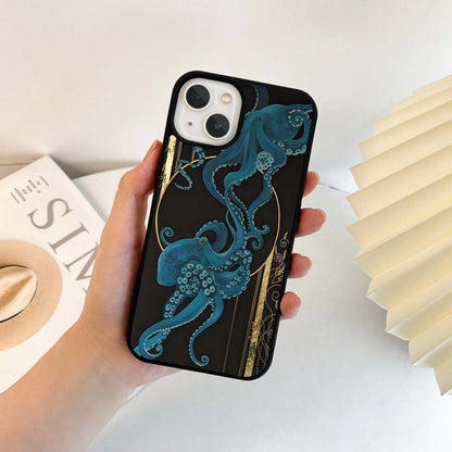 Aqua Octopus Glass Case