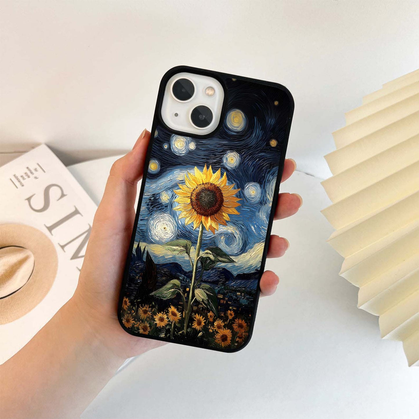 Van Gogh Sunflower Glass Case