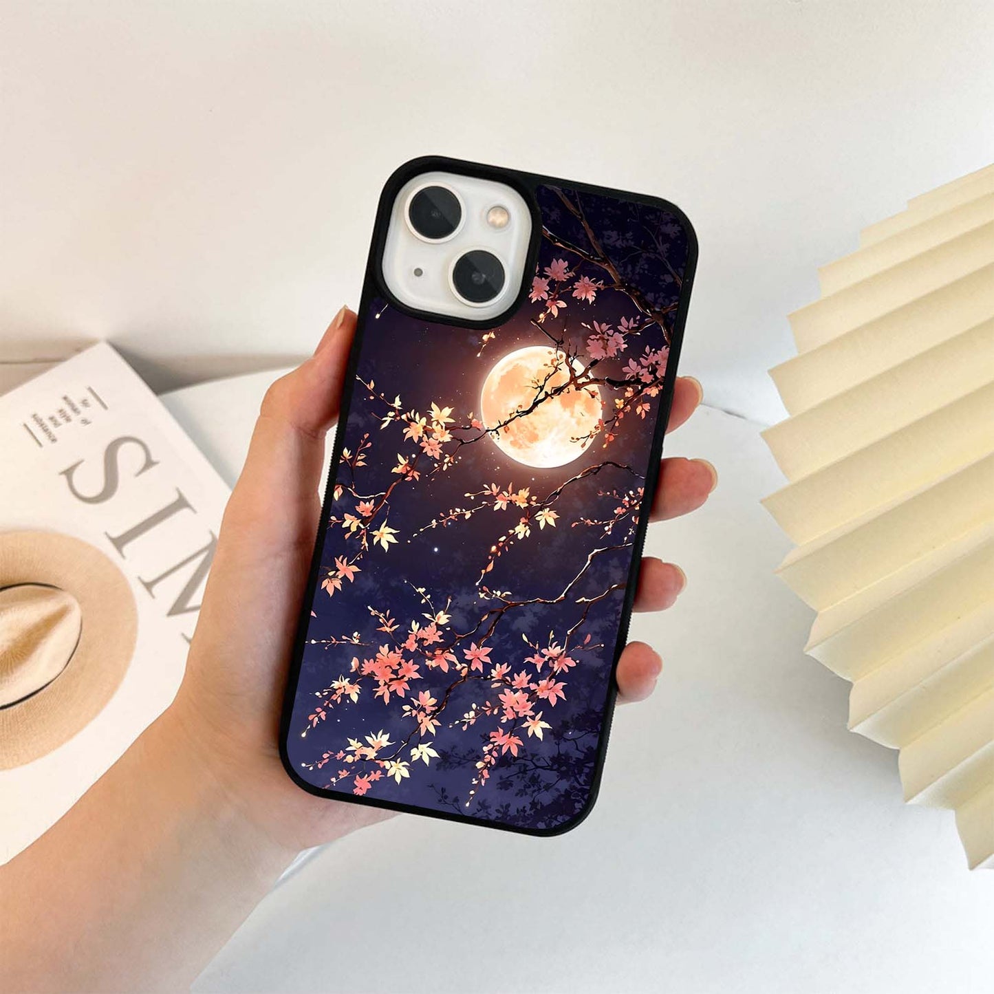 Moonlit Sakura Glow Glass Case