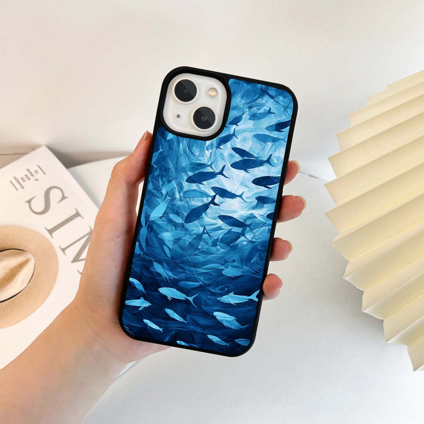 Aqua Drift Bloom Glass Case