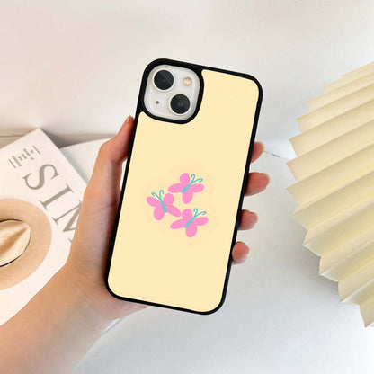 Simple Pink Butterflies Glass Case