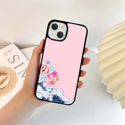 Pink Ocean Bloom Glass Case