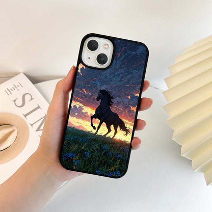 Sunset Horse Glass Case