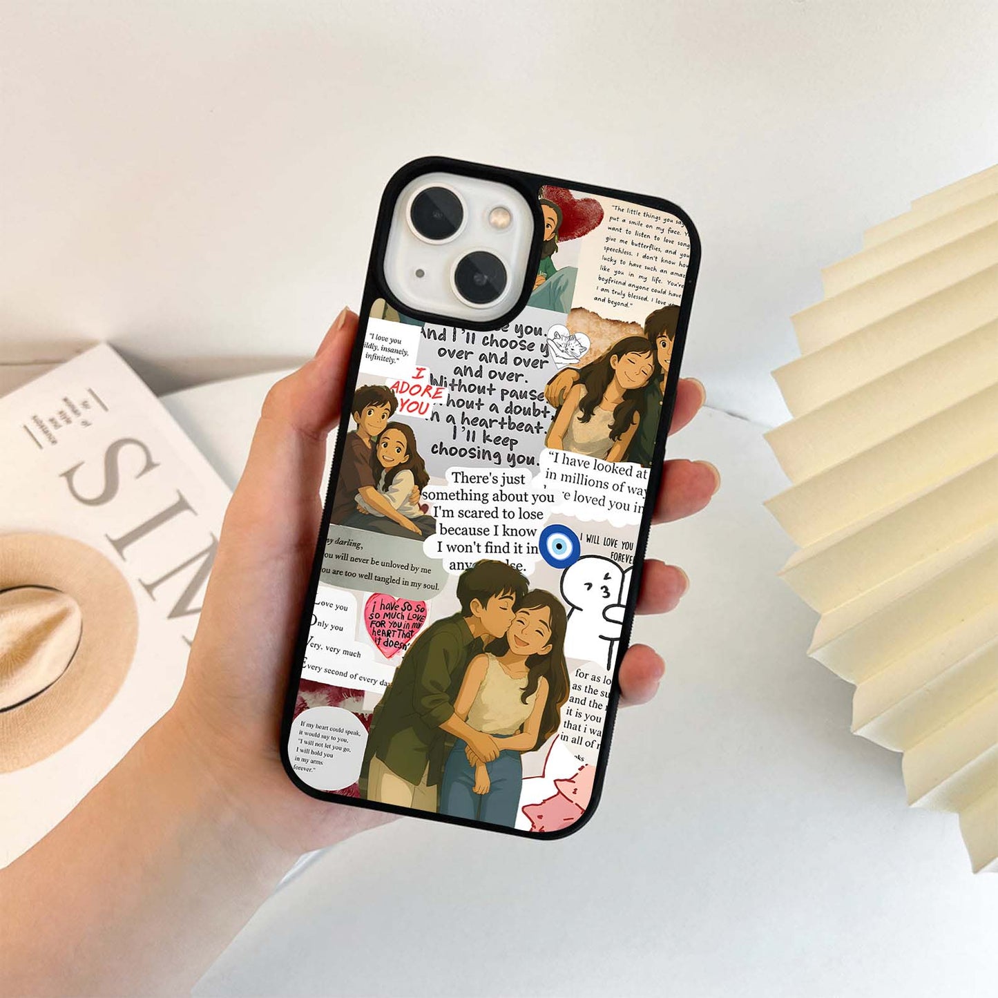 Love Quotes Collage Glass Case