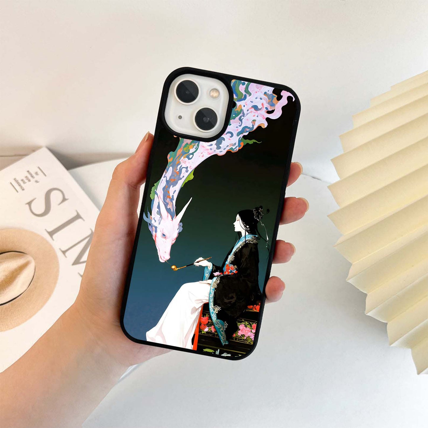 Samurai With Dragon Glass Case