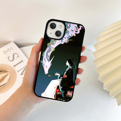 Samurai With Dragon Glass Case