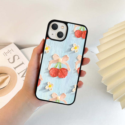 Painted Cherry Red Glass Case