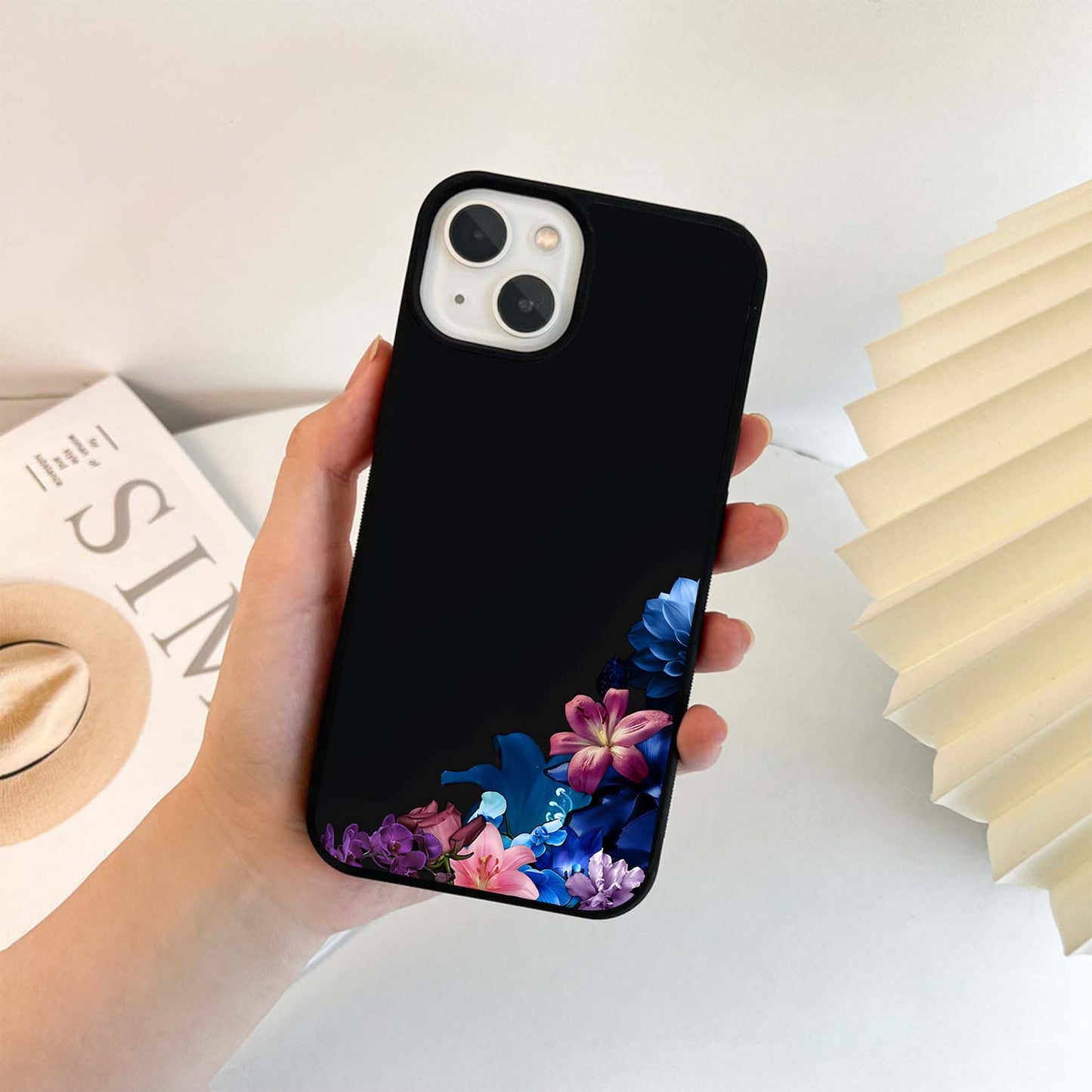 Noir Orchid Bloom Glass Case