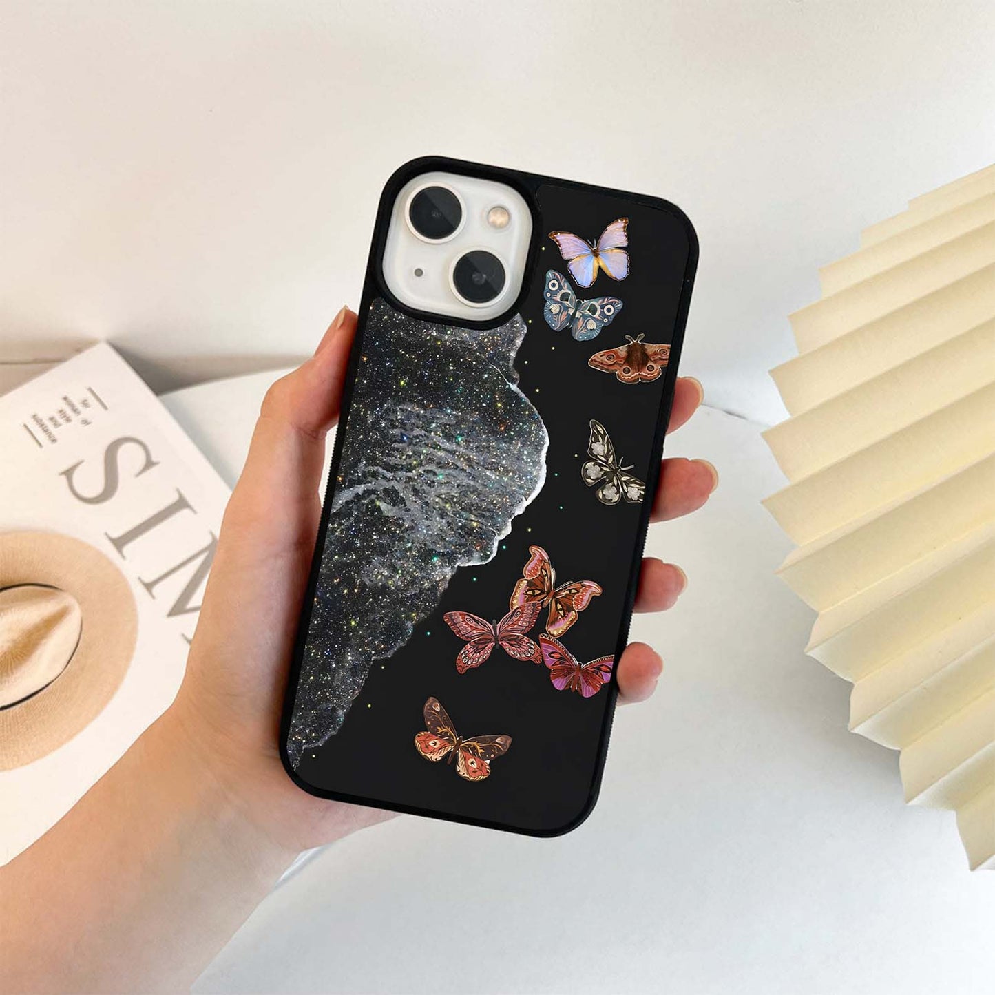 Butterflies floating Glass Case