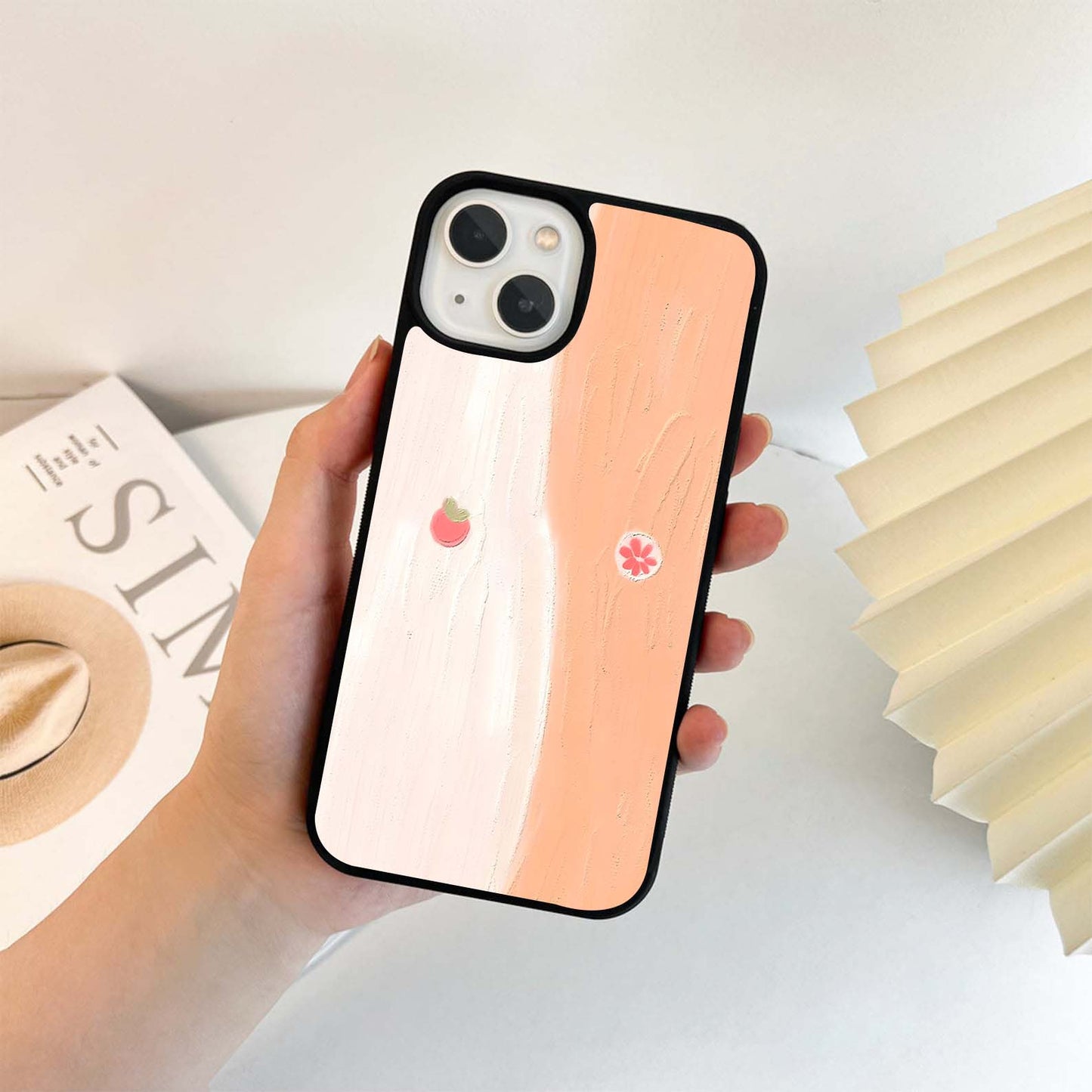 Peachy Fruit Bloom Glass Case