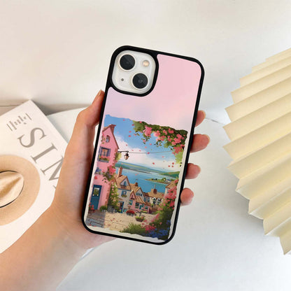 Pink Autumn Scenery Glass Case