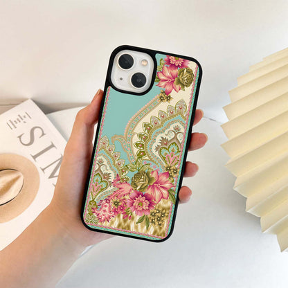 Ornate Mughal Floral pattern Glass Case